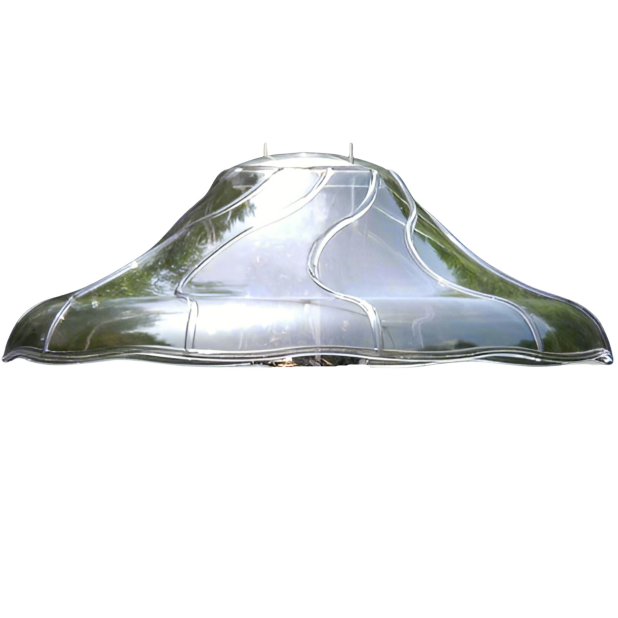 Aspects 383 Fancy Swirl Protective Dome for Tube Feeders, 14" diameter, clear design for weather protection.