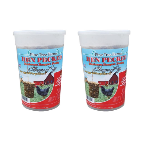 Pine Tree Farms Hen Pecked Mealworm Poultry Classic Log 28 oz for chickens, turkeys, and geese with nutrients.