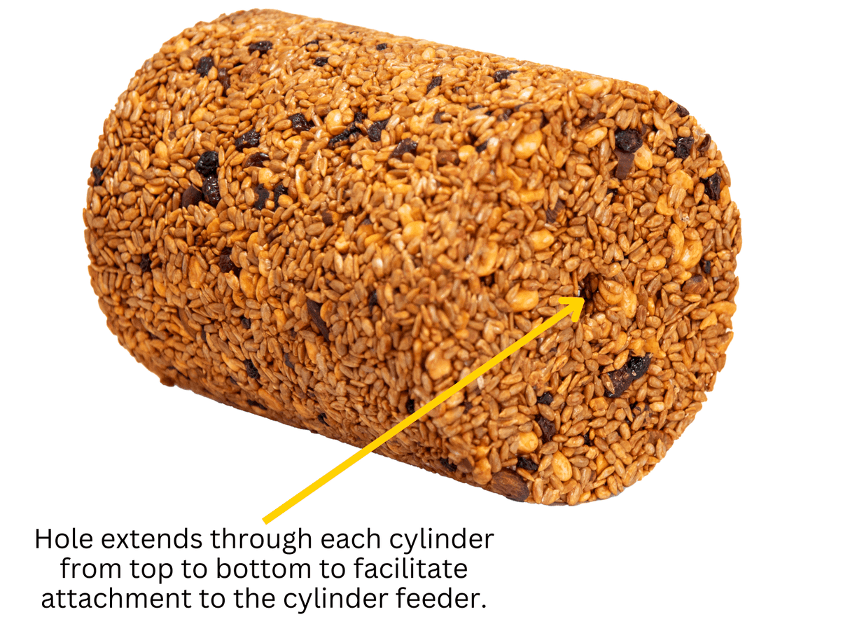 JCS Wildlife Squirrel Stopper No Mess, No Waste large cylinder with attachment hole for bird feeders.