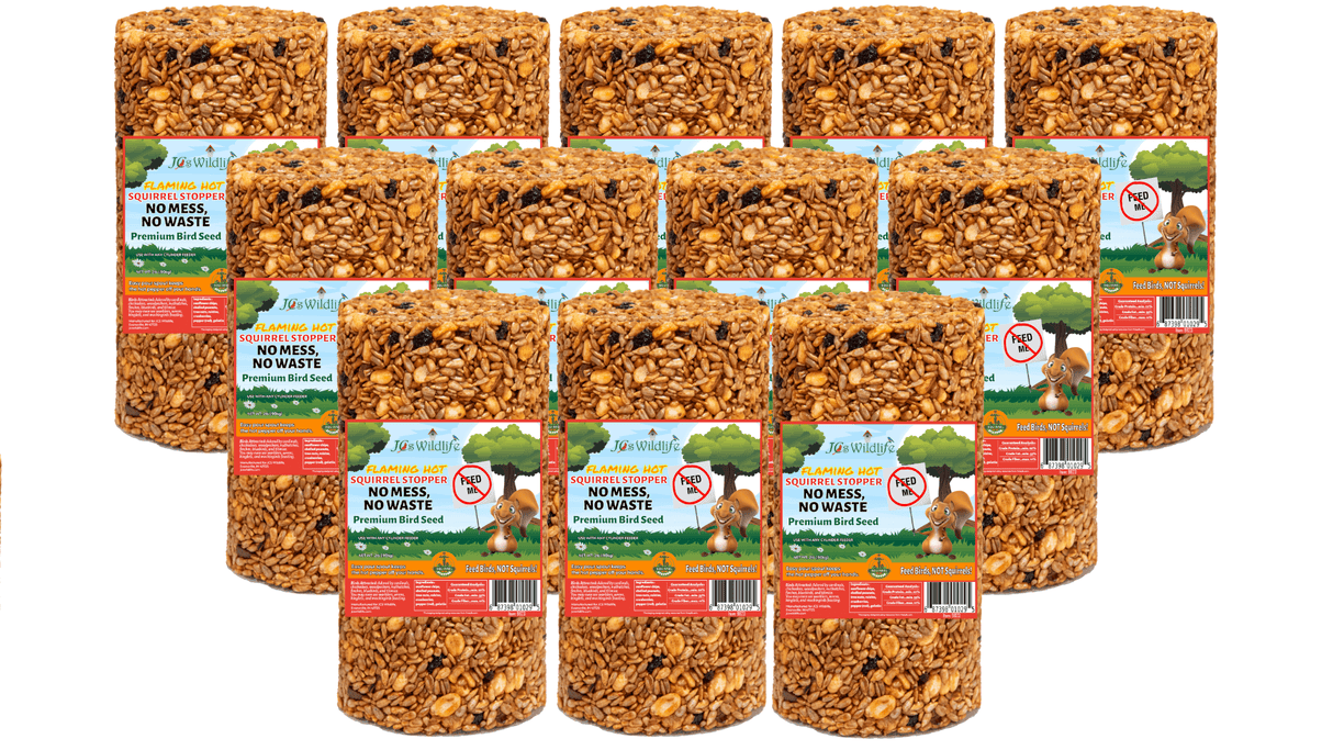 JCS Wildlife Squirrel Stopper No Mess, No Waste Small Cylinder 2lbs, premium wild bird food, packed in bulk.