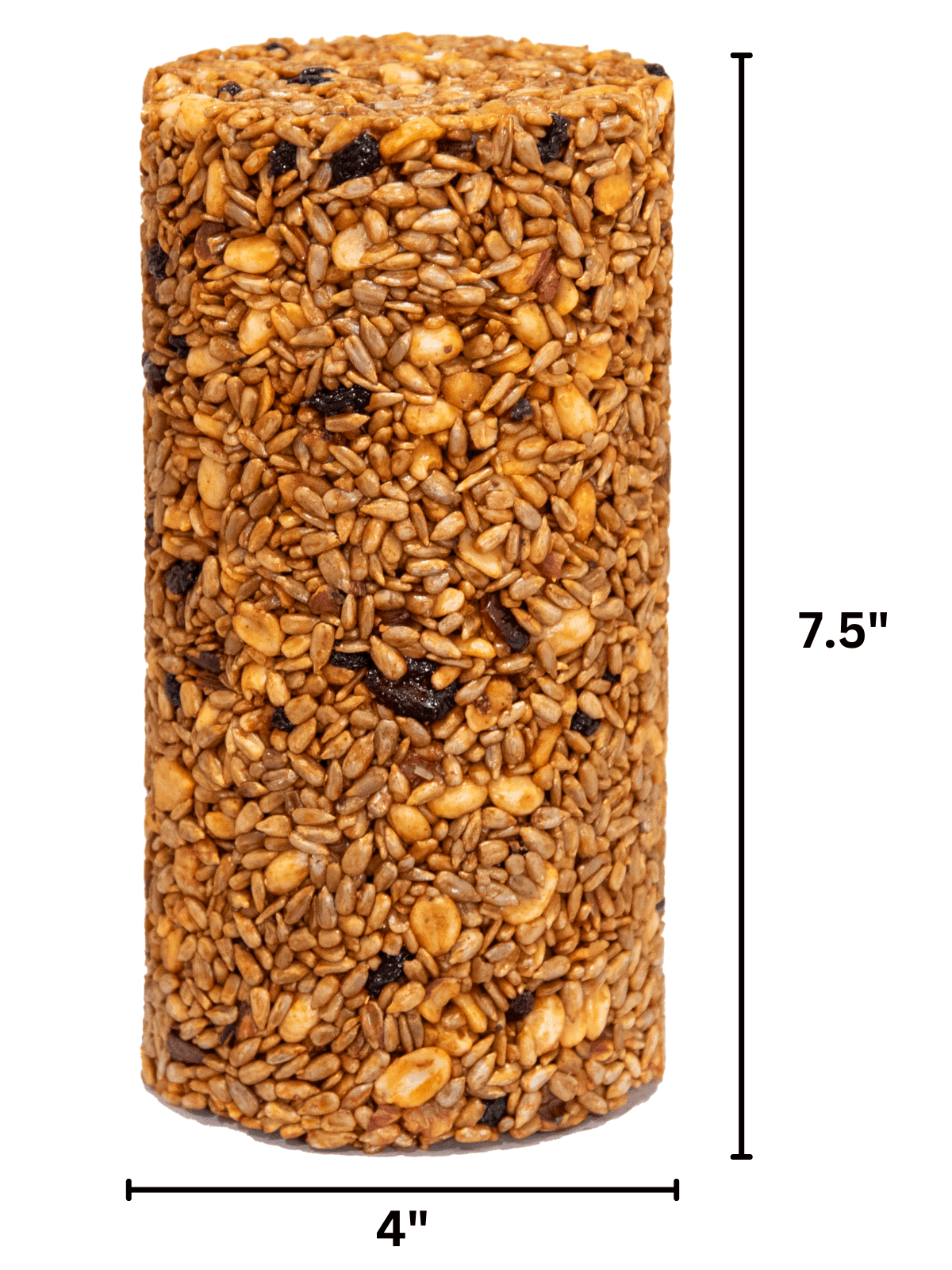 JCS Wildlife Squirrel Stopper No Mess, No Waste Small Cylinder 2lbs, made from sunflower chips and nuts, 4" x 7.5".