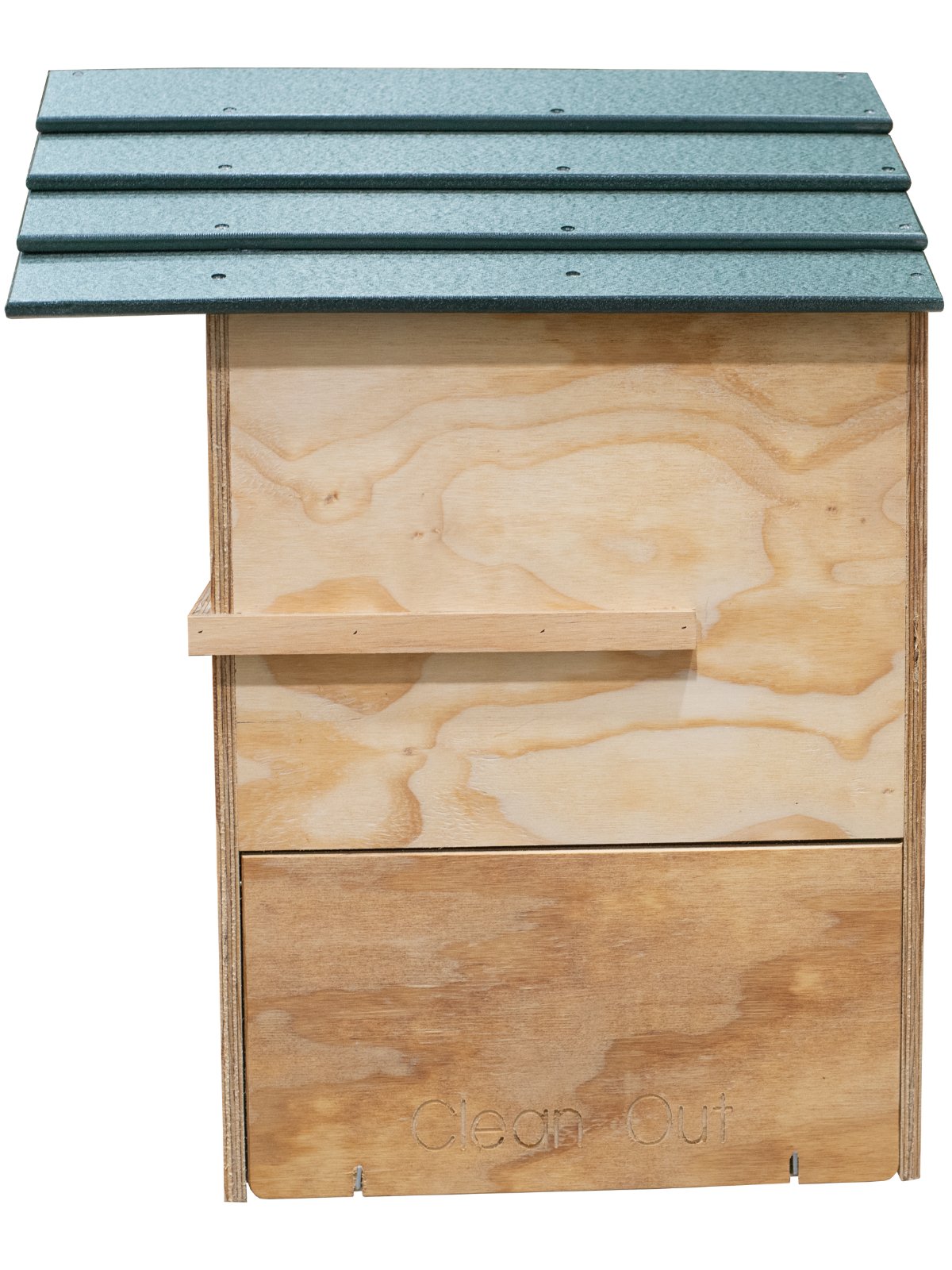 JCS Wildlife X Large Barn Owl Box with Poly Lumber Roof and Exercise Platform - Front View