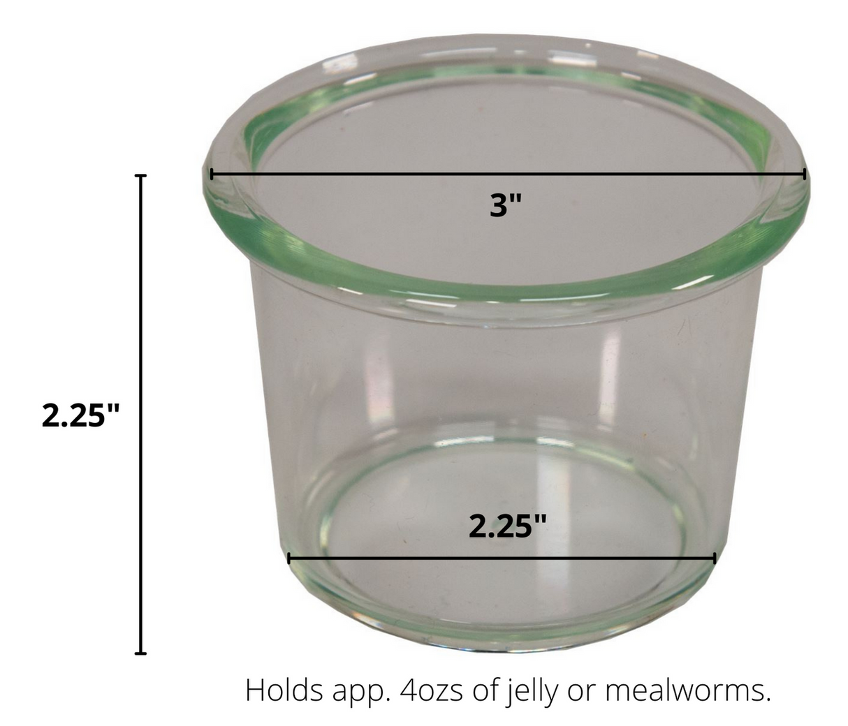 Replacement cup for JCs Wildlife or Nature Products USA feeders, 3 inches in diameter and 2.25 inches tall, holds 4 oz. of jelly or mealworms