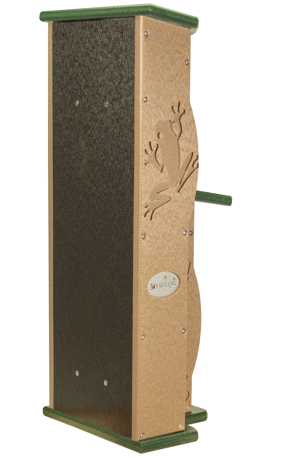 JCS Wildlife Lily Pad Poly Lumber Tree Frog Condo with frog cutouts and durable design for froggy friends.