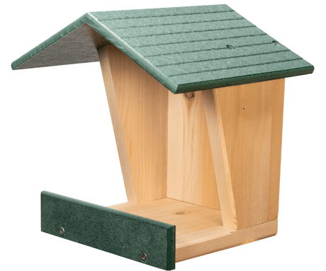 JCS Wildlife Modern Style Cedar Robin Roost with Poly Lumber Roof, eco-friendly birdhouse, easy installation.