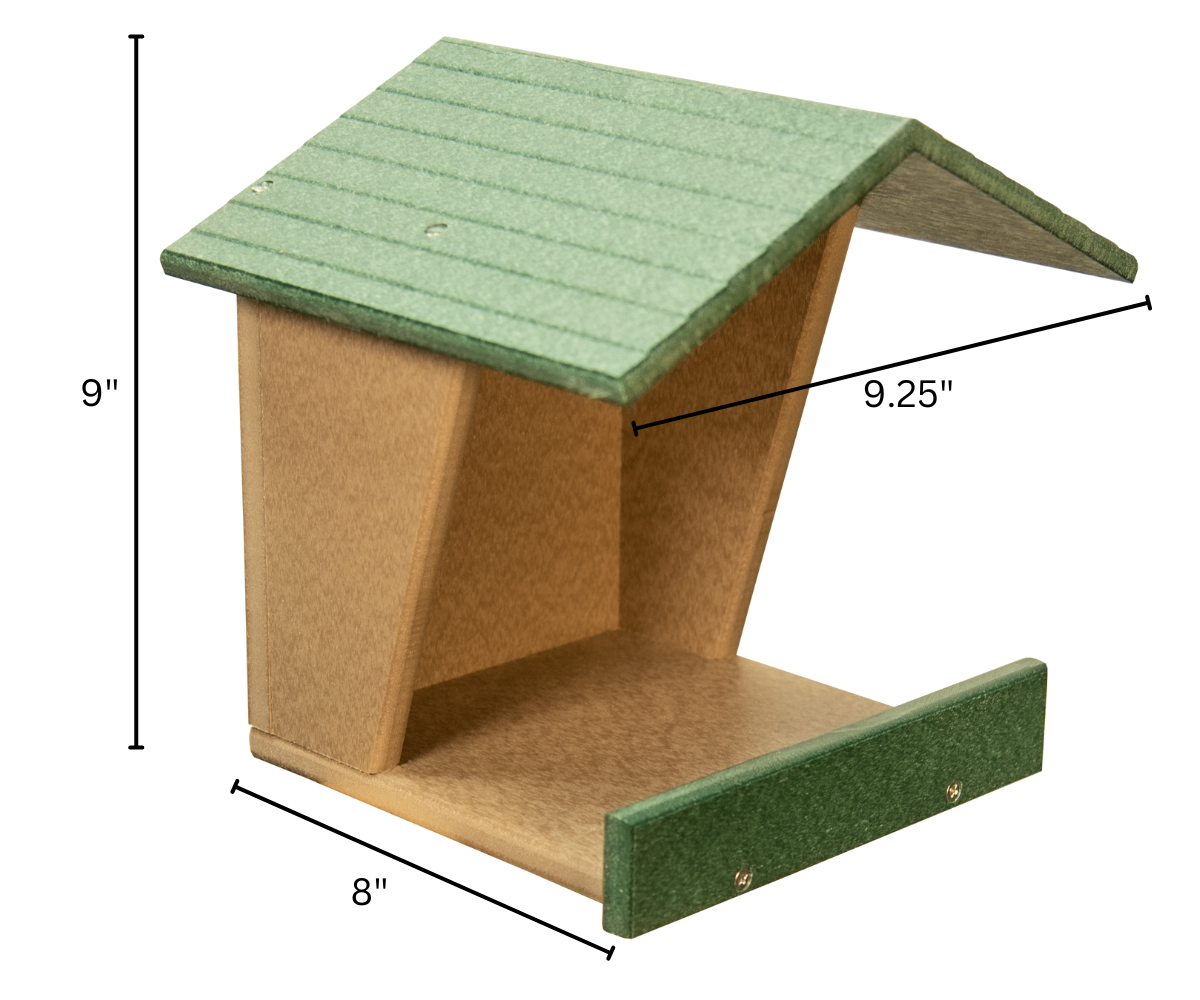 JCs Wildlife Modern Style All Poly Lumber Robin Roost with dimensions 9.5" W x 8" D x 9.25" H, easy installation and cleaning.