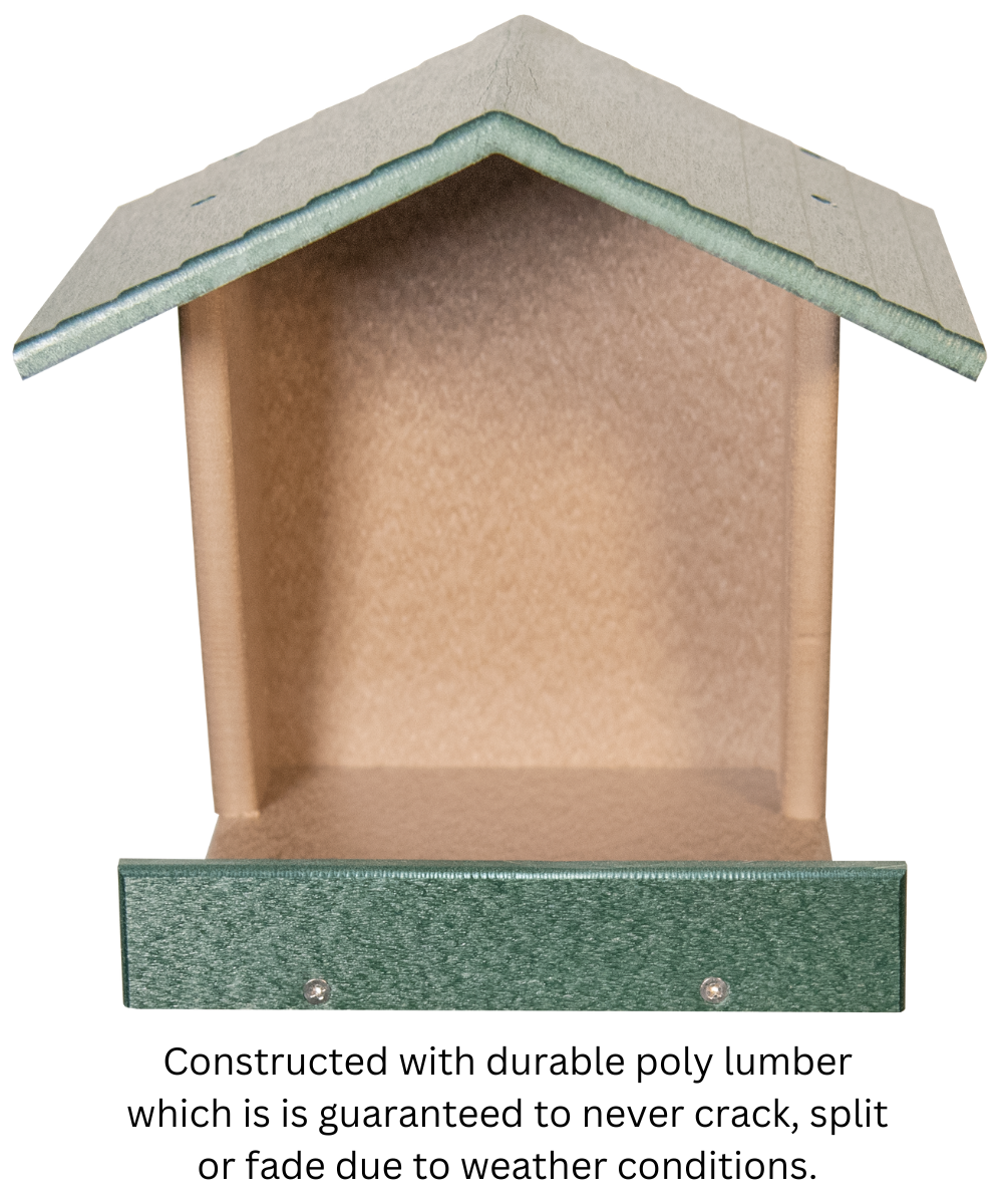 JCs Wildlife Modern Style All Poly Lumber Robin Roost with durable design, easy installation and weather resistance.
