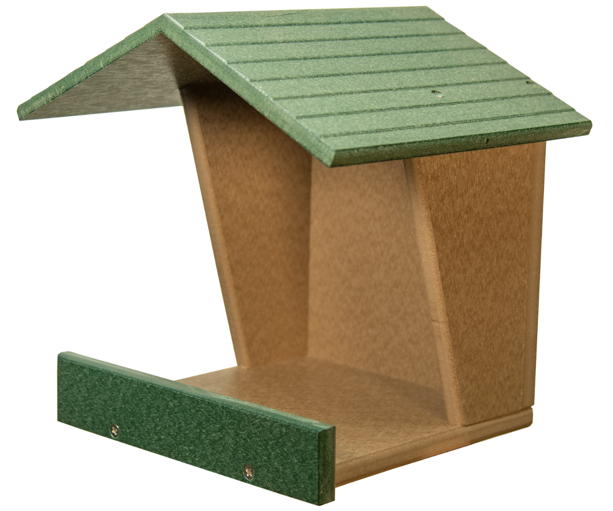 JCs Wildlife Modern Style All Poly Lumber Robin Roost with green roof, easy installation and eco-friendly design.