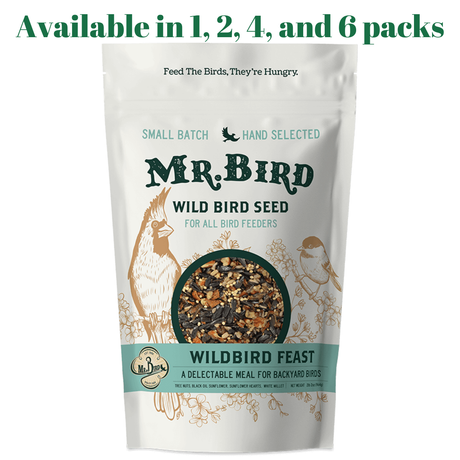 Mr. Bird WildBird Feast Large Loose Seed Bag, 4 lbs, available in 1, 2, 4, 6 packs, for attracting various birds.