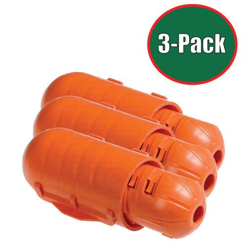 3-Pack Orange Weather-Resistant Cord Lock by ClickShield for Secure Power Connections