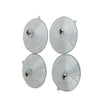 Four large suction cup replacements with screws for JCs Wildlife Window Bird Feeders, measuring 1" tall and 2.375" in diameter.