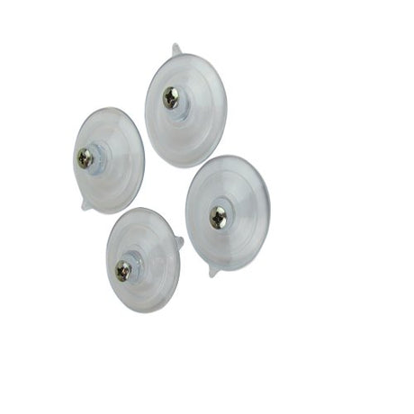 Four medium replacement suction cups for JCs Wildlife window bird feeders with screws, 3/4" tall and 1 3/4" diameter, USA made.