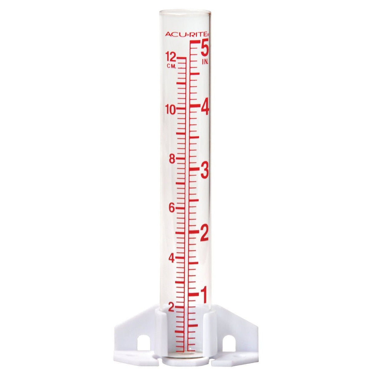 AcuRite Glass Rain Gauge with 5-inch capacity and 1-inch diameter for measuring rainfall or monitoring lawn and garden watering