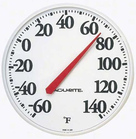 AcuRite Indoor and Outdoor Thermometer 12.5", large display, easy reading, Fahrenheit, perfect for patios, yards, stores, game rooms