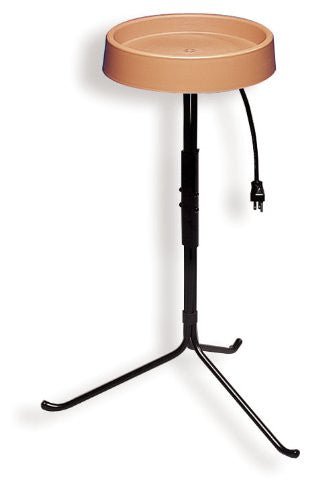 Allied Precision All Seasons Heated Bird Bath with metal stand terra cotta-colored weather-resistant thermostatically controlled 12-inch diameter