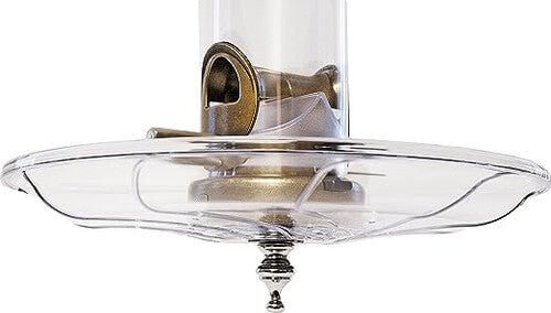 Aspects 380 Swirl Seed Tray with decorative finial, fits 2 3/4" feeder tubes, made of sturdy polycarbonate.