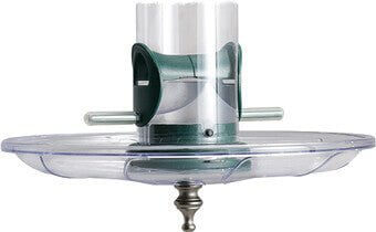 Aspects 380 Swirl Seed Tray with decorative finial, sturdy polycarbonate design, fits 2 3/4" feeders.