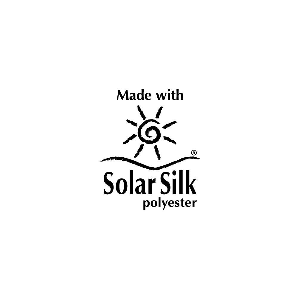 Made with SolarSilk polyester logo featuring a sun graphic.