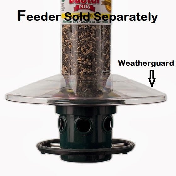 Brome Squirrel Buster Plus Weatherguard 1026 clear polycarbonate weather guard for bird feeder model 1024 with feeder sold separately.
