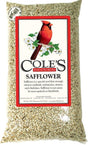 Cole's Safflower Bird Seed, 10 lbs bag with cardinal illustration, ideal for attracting songbirds without squirrels.