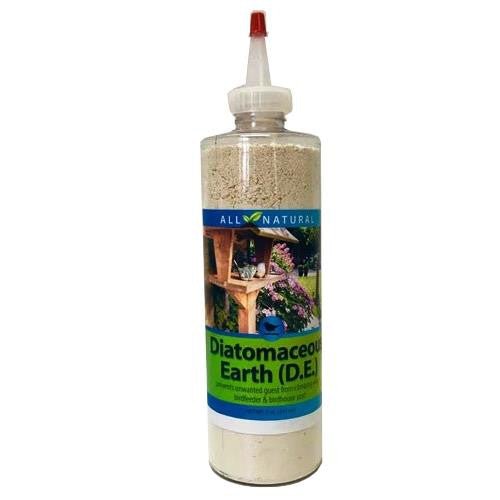 Diatomaceous Earth D.E. 7 oz bottle for parasite prevention in bird feeders and birdhouses, made in USA, all-natural and organic