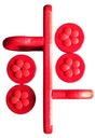Double Hanging Nectar DOTS with Poly Lumber Holder and 4 Large Jars for Hummingbirds in Bright Red Color