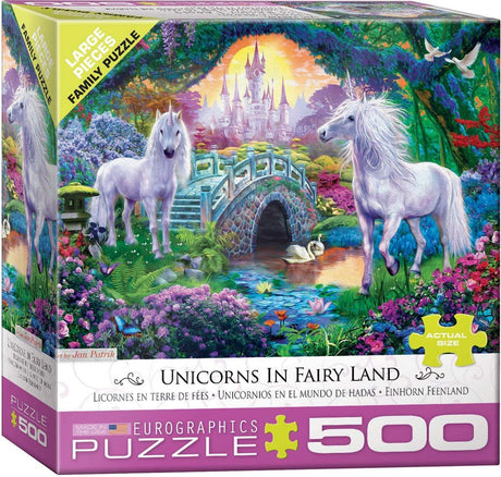 EuroGraphics Unicorn Fairy Land 500-Piece Jigsaw Puzzle (500 Piece) - JCS Wildlife