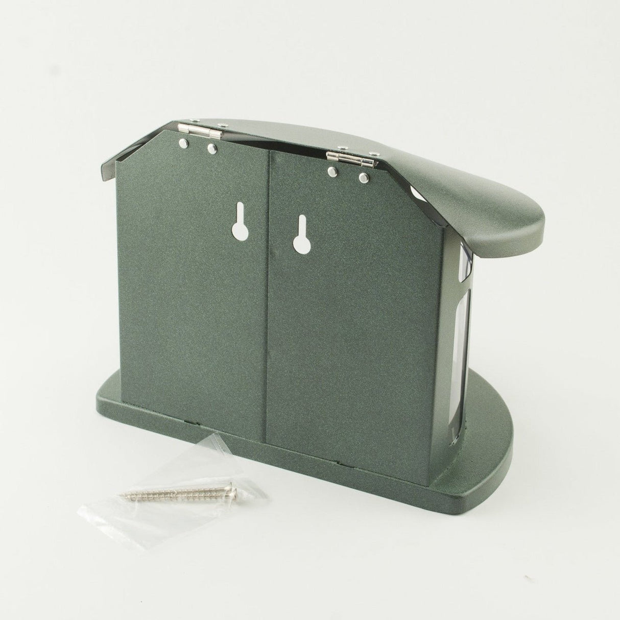 Heritage Farms Squirrel Diner 2 Squirrel Feeder with Hinged Lid and Powder-Coated Metal Top, Includes Mounting Screws