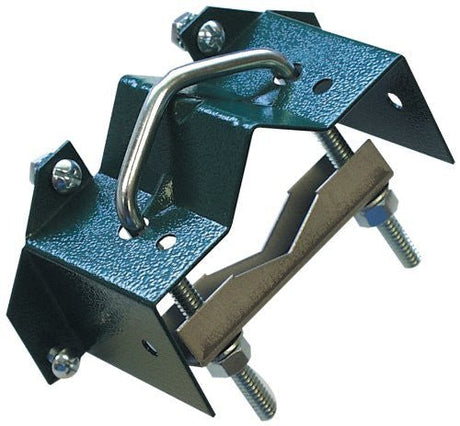 Universal Mounting Bracket for Heritage Farms bird feeders, attaches to 4-inch by 4-inch posts and 2-inch poles, includes hardware and instructions.
