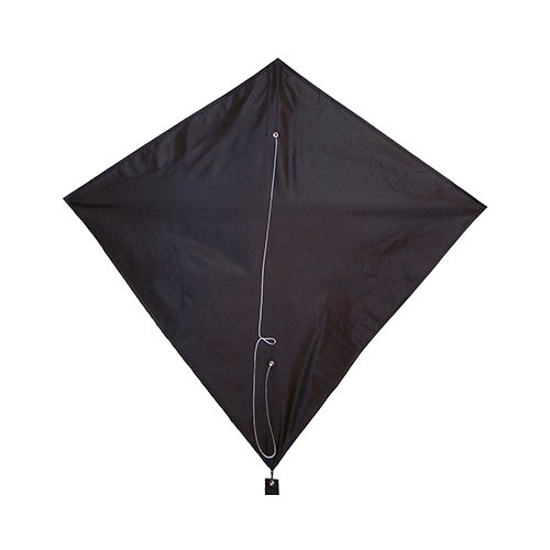 In The Breeze Black Colorfly 30" Diamond Kite with 12' tails, easy to fly, weather-resistant ripstop fabric and fiberglass rods