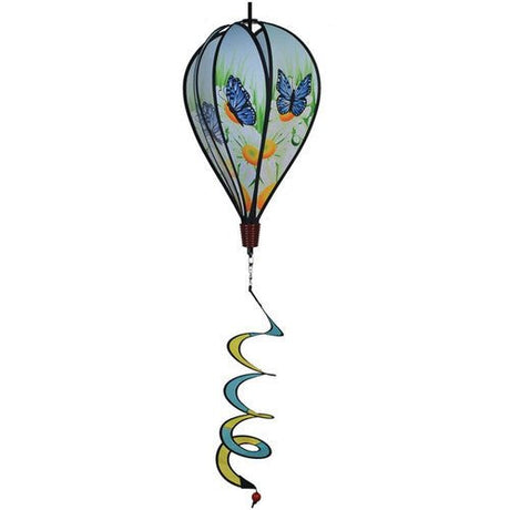 In The Breeze Blue Butterfly Hot Air Balloon Wind Spinner - JCS Wildlife