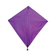 In the Breeze Purple Colorfly 30" Diamond Kite with bold color and three 12' purple tails. Weather resistant fabric and fiberglass rods.