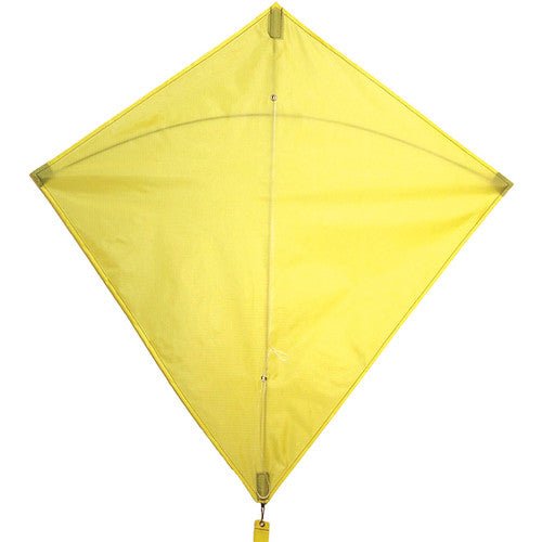 In the Breeze Yellow Colorfly 30" Diamond Kite with weather-resistant ripstop fabric and three 12' yellow tails for stability and fun.