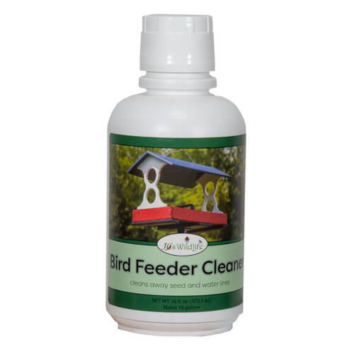 JCS Wildlife Bird Feeder Cleaner 16 oz, effective formula to remove seed and water stains from various feeder materials.