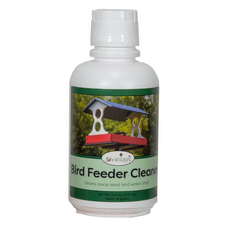 JCS Wildlife Bird Feeder Cleaner 16 oz, effective formula to remove seed and water stains from various feeder materials.