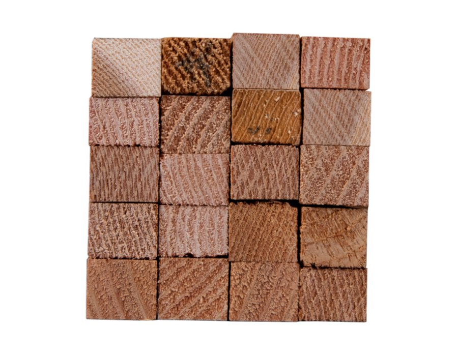 Stacked pieces of JCs Wildlife kindling made from all-natural cedar wood