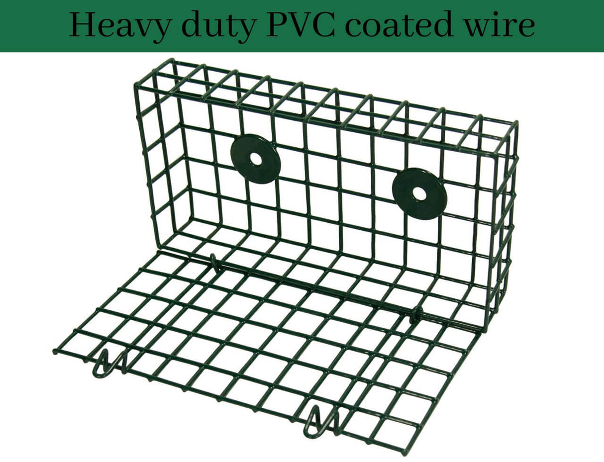 Heavy duty PVC coated wire suet cage for JCS Wildlife Double Suet Feeder, ideal for feeding birds.