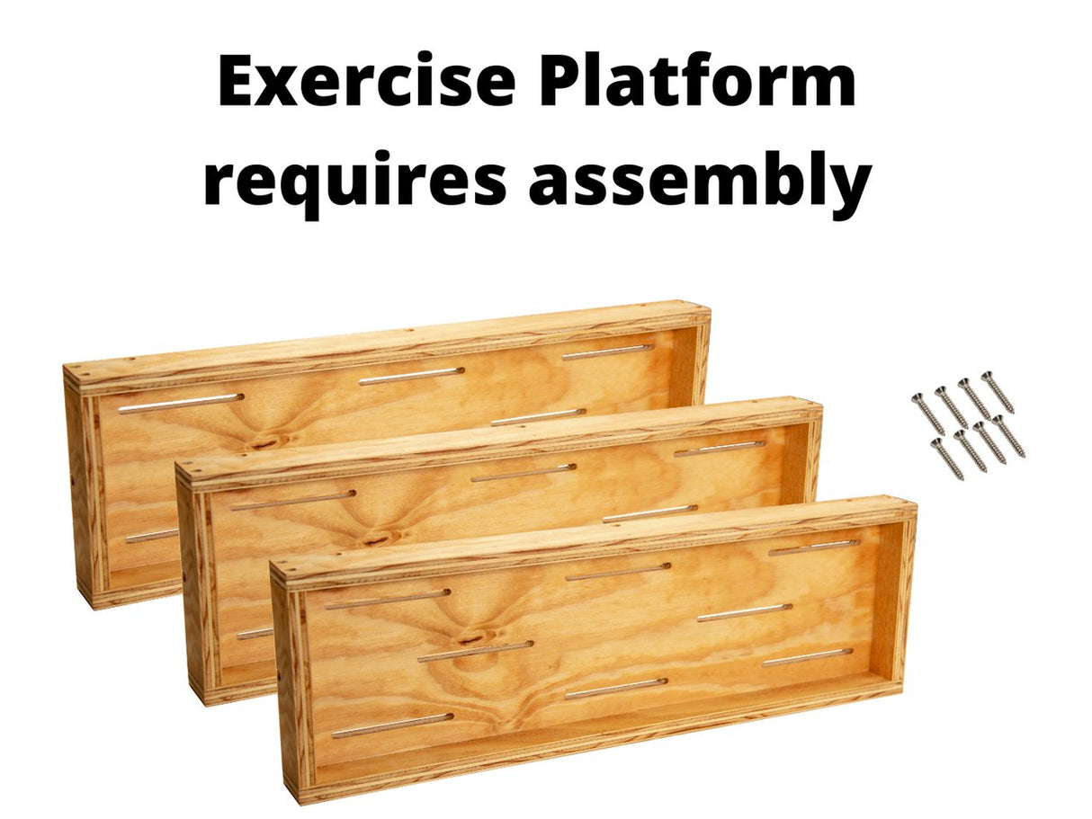 JCS Wildlife Exercise Platform for Barn Owl Nesting Box requiring assembly with wooden slats and screws