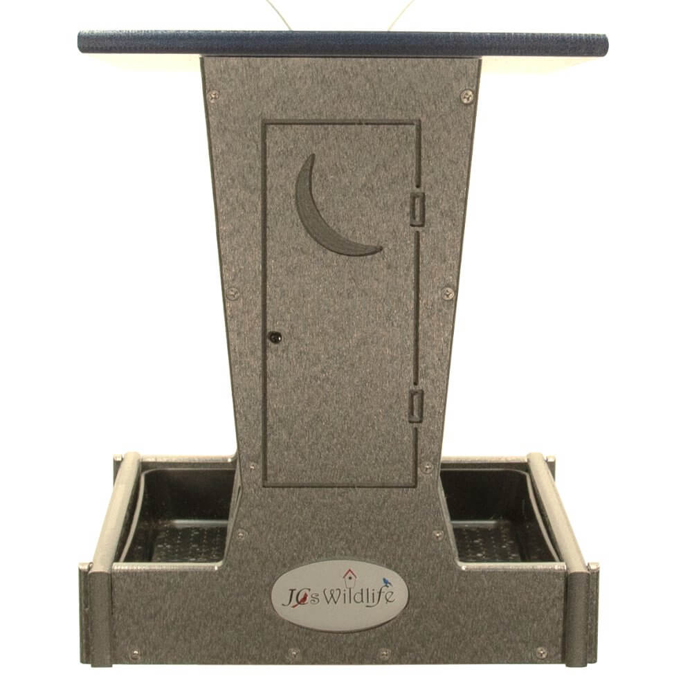 JCS Wildlife Large Poly Outhouse Feeder with a unique design for birdfeeding entertainment.