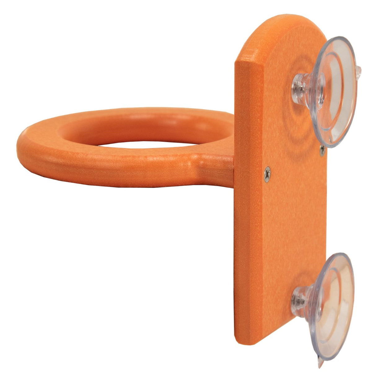 JCS Wildlife Orange Oriole Window Jelly Bird Feeder with two suction cups for easy attachment and a removable jelly jar for easy cleaning.