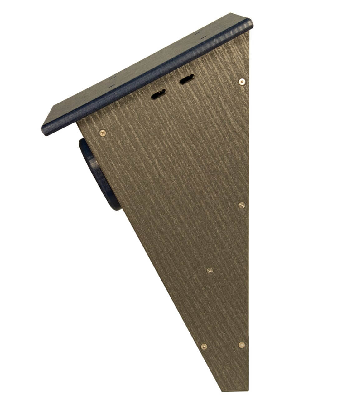 JCS Wildlife Peterson Bluebird House in gray and blue showing unique design and durable construction.