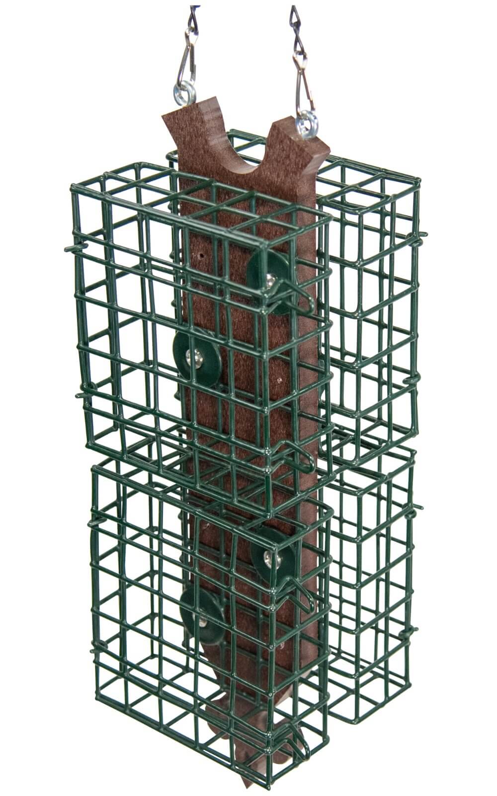 JCs Wildlife Quad Fleur de Lis Suet Feeder with four wire cages and poly lumber frame for suet cakes.