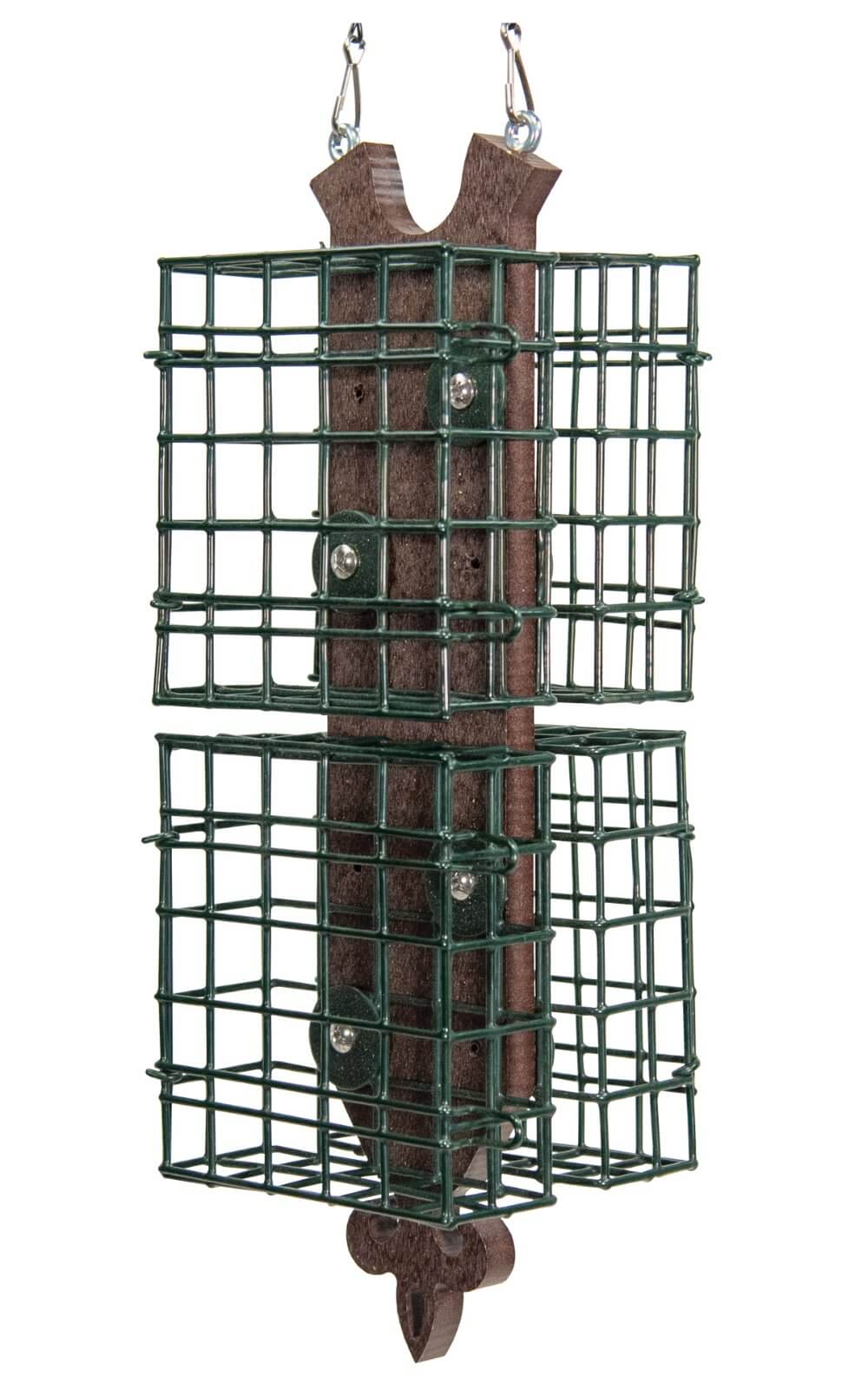 JCs Wildlife Quad Fleur de Lis Suet Feeder with 4 wire cages and poly lumber frame for garden birds.