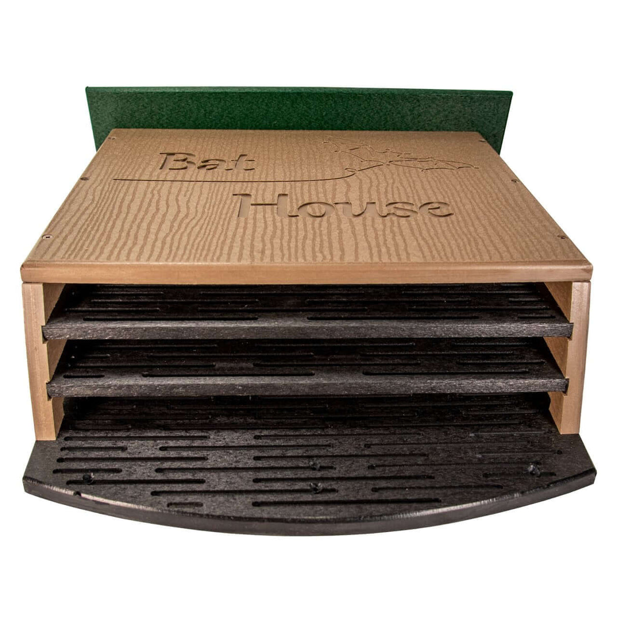 JCS Wildlife Recycled Poly Lumber 3 Chamber Bat House front view