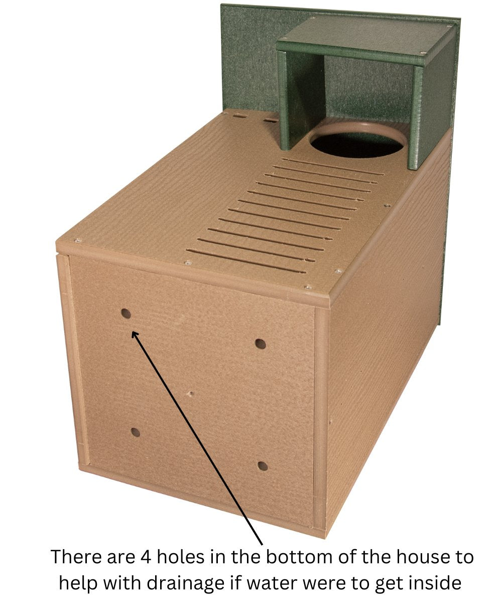 JCS Wildlife Recycled Poly Lumber Awesome Possum House with drainage holes for water排water prevention