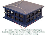 JCS Wildlife Recycled Poly Lumber Caged Platform Bluebird Feeder (Single Cup) - JCS Wildlife
