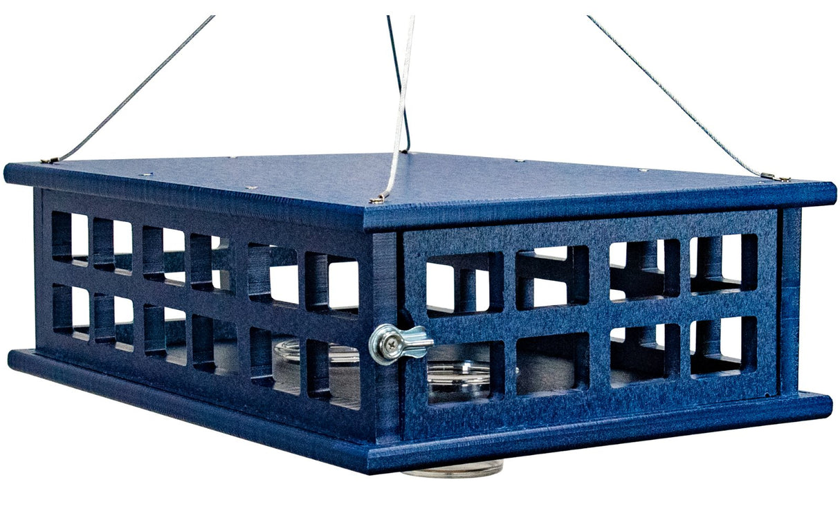 JCS Wildlife Recycled Poly Lumber Deluxe Caged Platform Bluebird Feeder - JCS Wildlife
