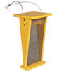 Recycled Poly Lumber Goldfinch Thistle Nyjer Feeder with Yellow Finish and Mesh Sides