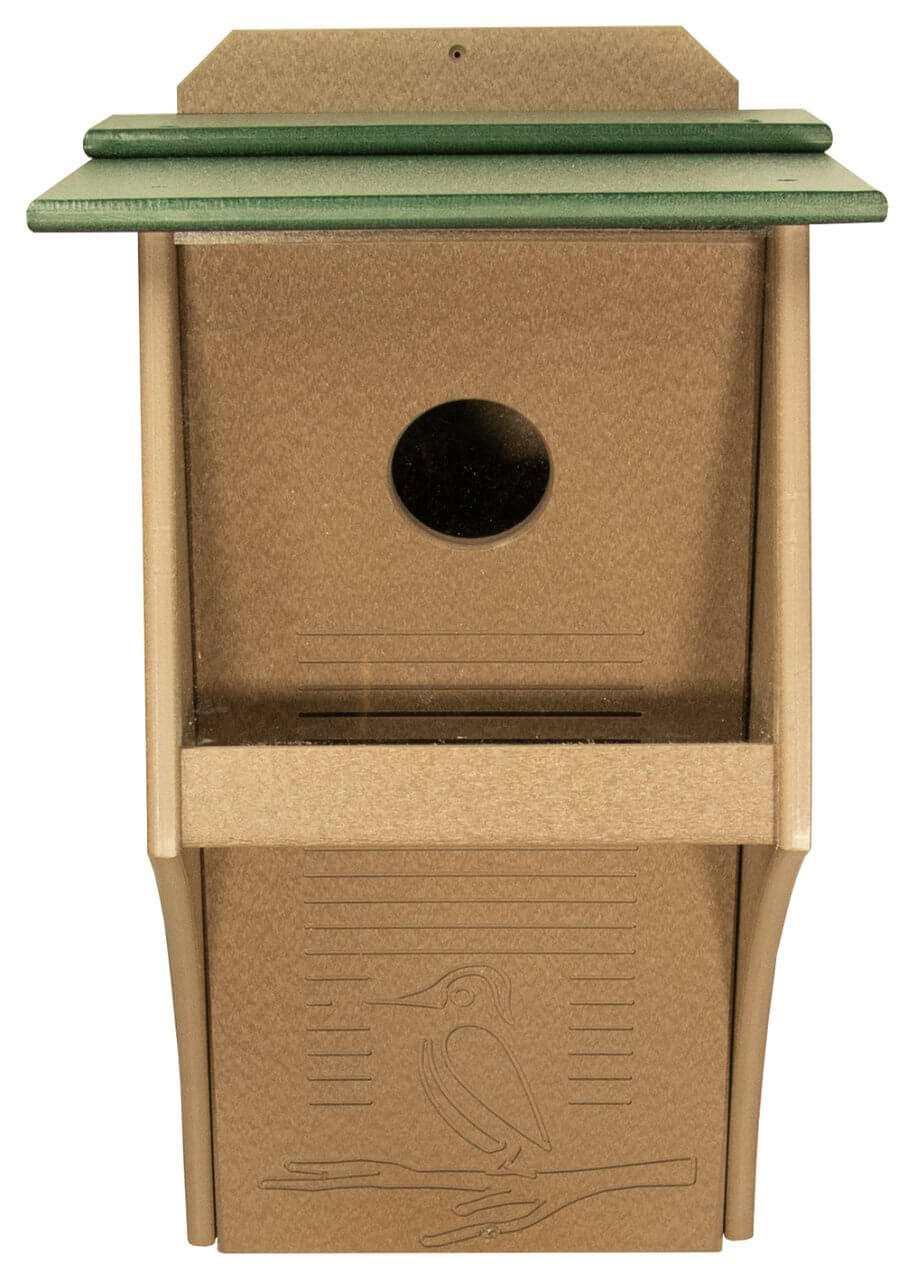 JCS Wildlife Recycled Poly Lumber Northern Flicker House with 2.5" entrance hole, designed for flickers.