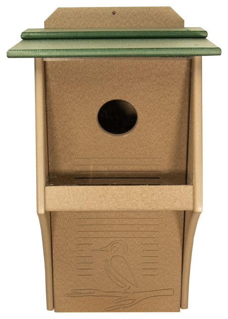 JCS Wildlife Recycled Poly Lumber Northern Flicker House with 2.5" entrance hole, designed for flickers.
